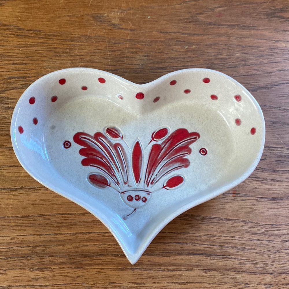 Cleminson Galagrey hearts fans lazy Susan Calif pottery Vintage
